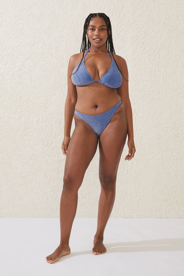 Slider Triangle Bikini Top, BLUE SPLASH METALLIC