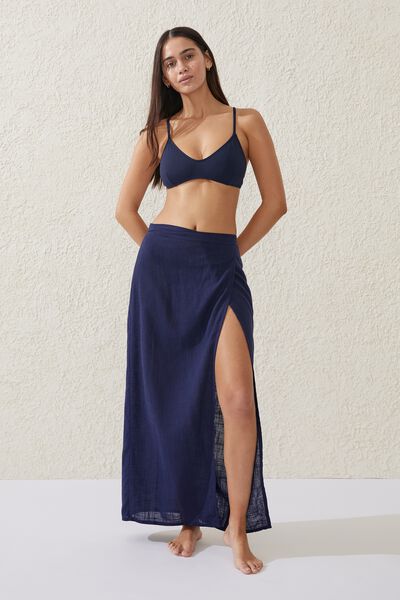 Beach Sarong Maxi Skirt, MIDNIGHT