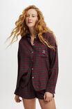 Flannel Boyfriend Long Sleeve Shirt Personalised, CHRISSY CHECK/RED - alternate image 1