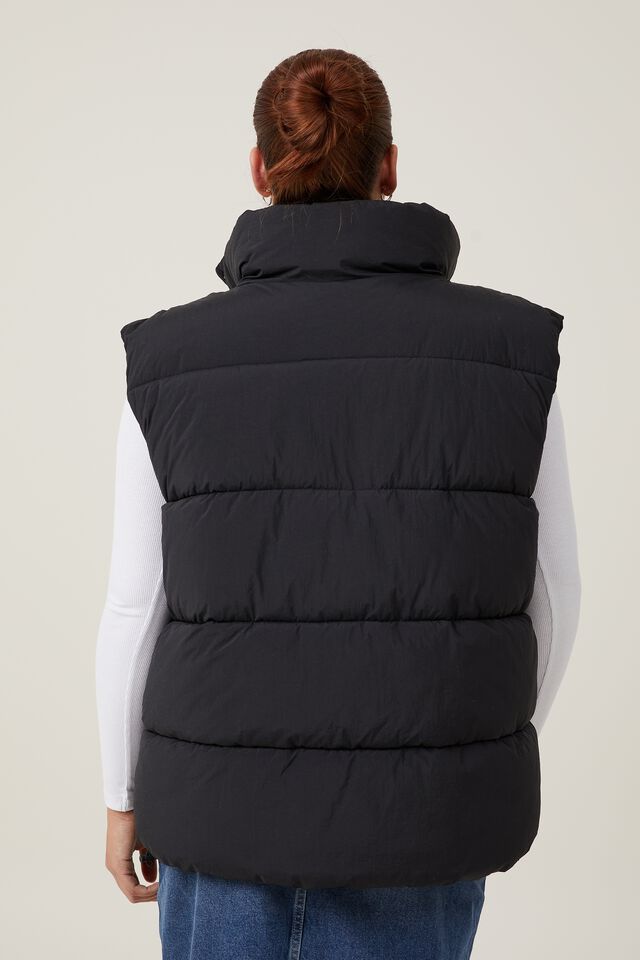Cotton On Body Active The Mother Cropped Puffer Vest in Black