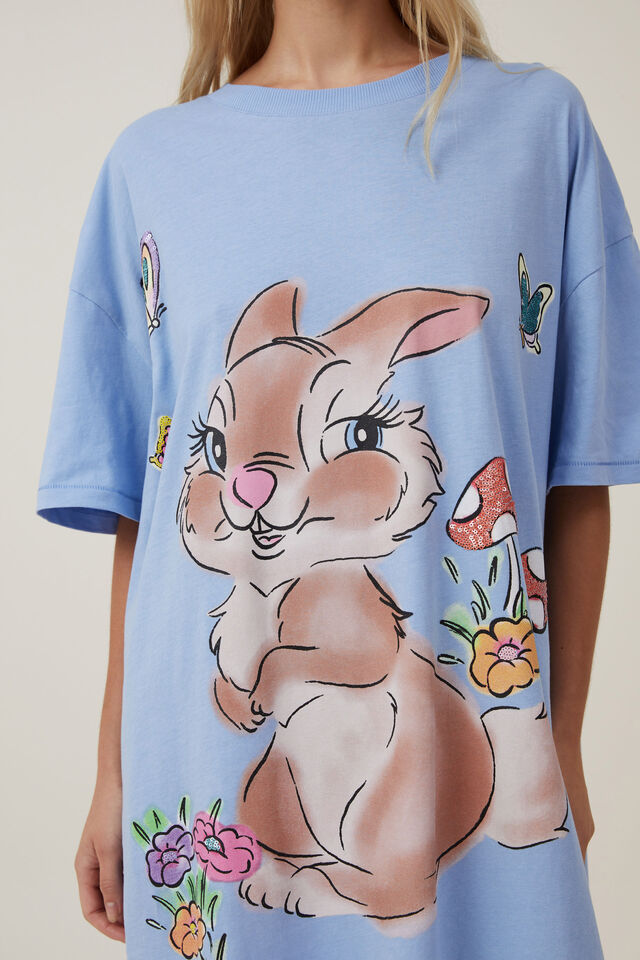 Bambi 90S Graphic T-Shirt Nightie, LCN DIS / BAMBI SEQUIN MISS BUNNY