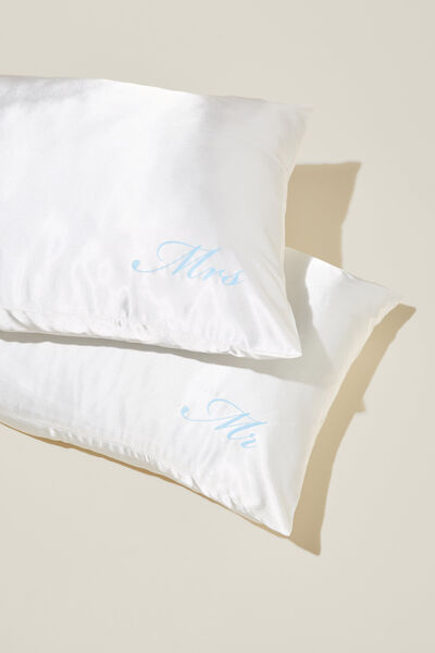 Personalised Luxe Satin Pillowslip Duo, GARDENIA