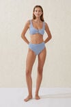 U Front Scoop Bikini Top, SPRING BLUE CRINKLE STRIPE - alternate image 4