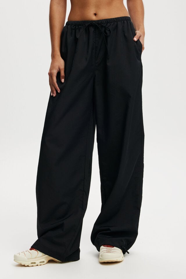 Woven Active Tie Up Pant, BLACK