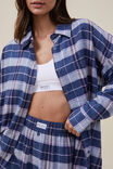 Flannel Boyfriend Long Sleeve Shirt, ROXY WOVEN CHECK BLUE SHADOW - alternate image 2
