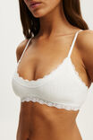 Cotton Pointelle Super Scoop Bralette, WHITE - example image 2