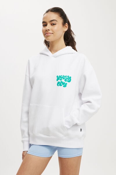 Plush Premium Graphic Hoodie, WHITE/WELLNESS CLUB ARCADIA