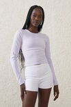 Ultra Soft Fitted Long Sleeve Top, LILAC LIGHT - alternate image 1