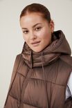 The Recycled Mother Hooded Puffer Vest 2.0, DEEP TAUPE - alternate image 2