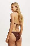 String Tie Side Cheeky Bikini Bottom, BROWN EMBER TERRY - example image 3