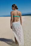 Open Mesh Beach Sarong Wrap Skirt, WHITE/FLORAL - alternate image 3