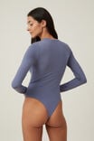 Soft Lounge Long Sleeve Bodysuit, INFINITY BLUE - alternate image 3