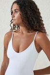 Smoothing Thin Strap Cheeky One Piece, WHITE - alternate image 2