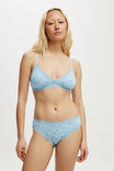 Organic Cotton Lace Bikini Brief, BOW STRIPE BLUE - alternate image 4