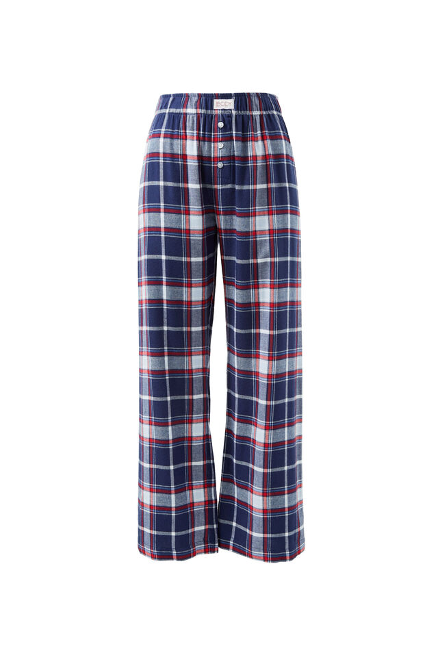 Flannel Boyfriend Boxer Pant Personalised, TONI CHECK/NAVY/WHITE AND RED