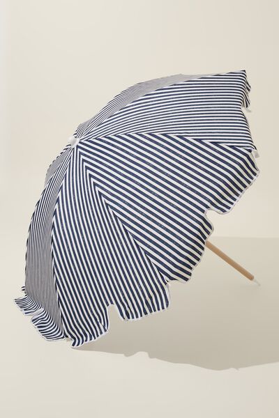 Coolum Beach Umbrella, NAVY STRIPE