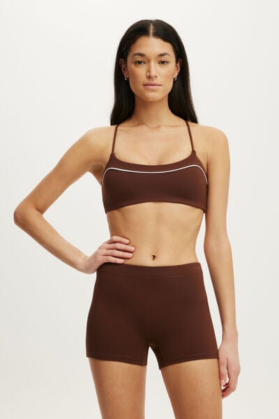 Ultra Soft Spliced Crop, CHESTNUT