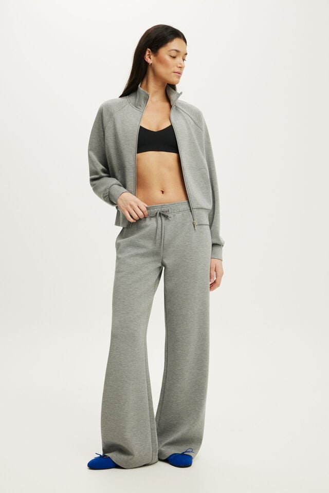 Ultimate Soft Funnel Neck Jacket, MID GREY MARLE