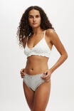 Organic Cotton Lace Cheeky Brief, GREY MARLE - alternate image 4