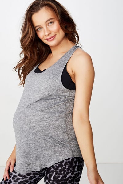 Maternity Training Tank Top, SALT PEPPER