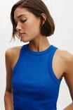 Seamless Ringer Tank, ELECTRIC NAVY - alternate image 2