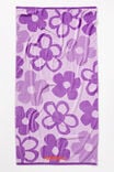 Cotton Beach Towel Personalised, POP FLORAL LILAC - alternate image 2