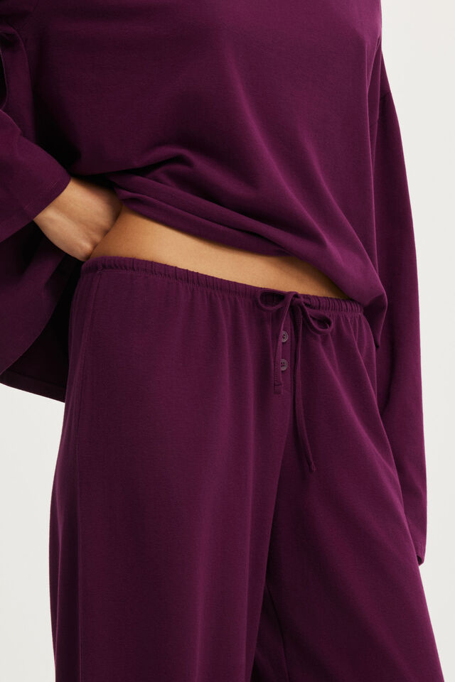 Dreamy Soft Boat Neck Long Sleeve, BLACKCURRANT