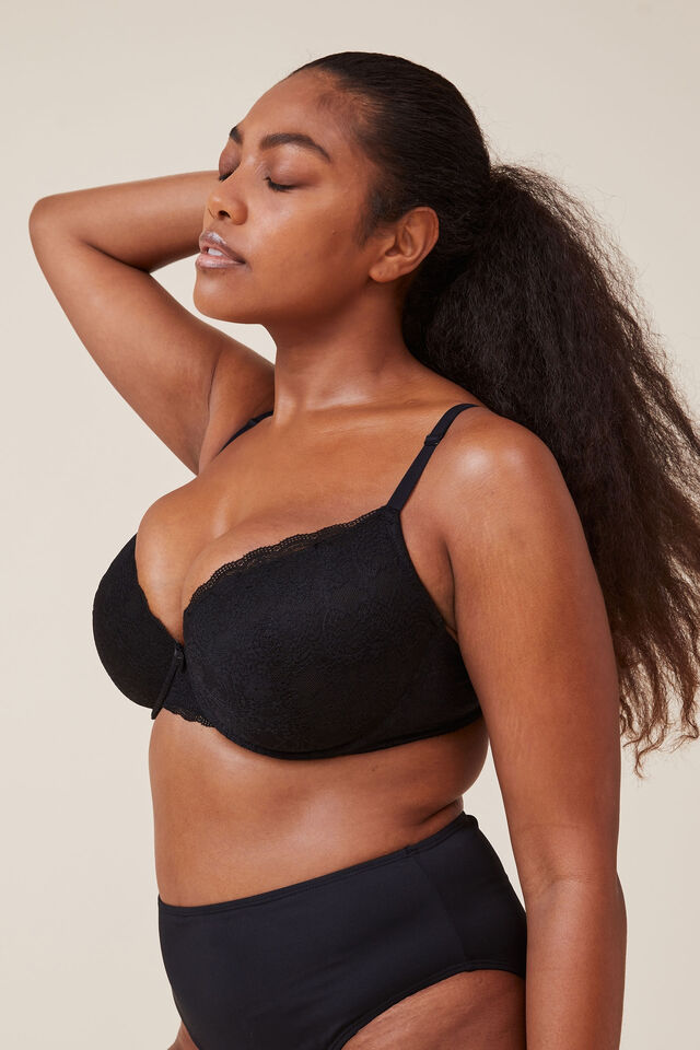 Cotton On Body Ultimate Comfort T-Shirt Bra Black - Onceit