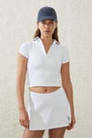 Rib Front Split Skirt, WHITE - alternate image 4