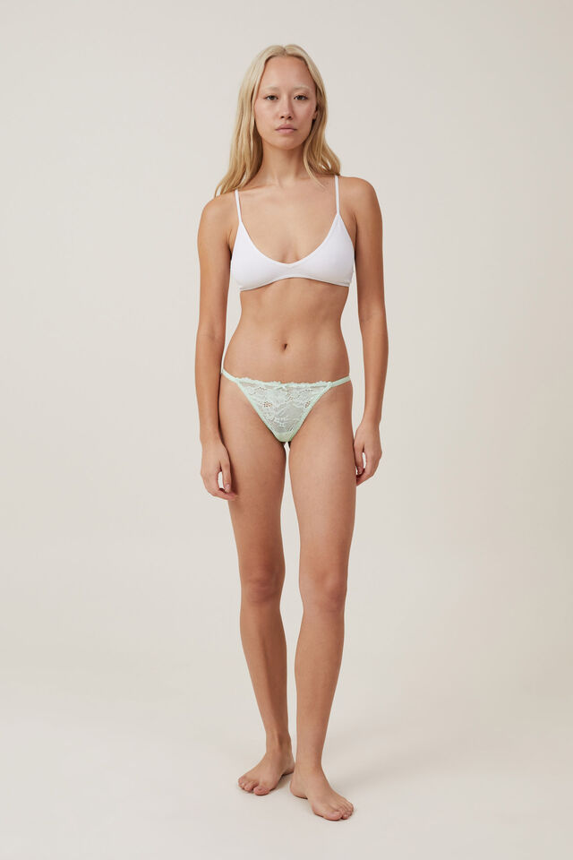 Everyday Lace Tanga Thong Brief, SPEARMINT
