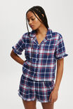 Flannel Short Sleeve Shirt And Short Personalised, TONI CHECK/NAVY/WHITE AND RED - alternate image 4