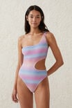 One Shoulder Cut Out One Piece Cheeky, SIERRA OMBRE SUNSET METALLIC - alternate image 1