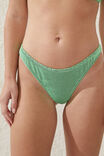 Refined High Side Thong Bikini Bottom, INTENSE LIME/BLACK CRINKLE - alternate image 2