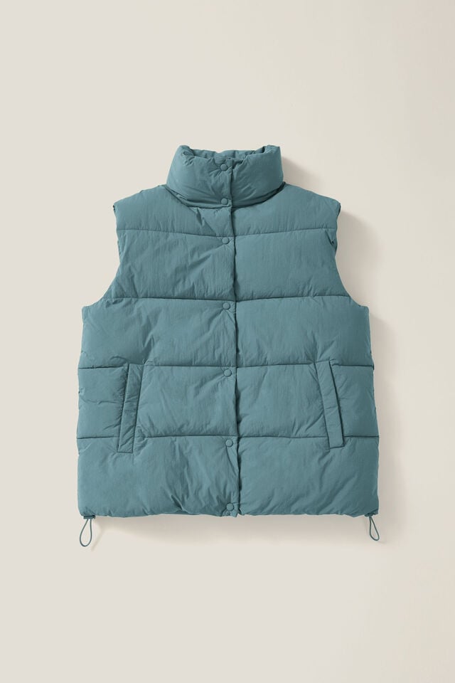 The Recycled Mother Puffer Vest 2.0, SAGE LEAF