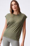 Lifestyle Slouchy Muscle Tank, DEEP MOSS WASH