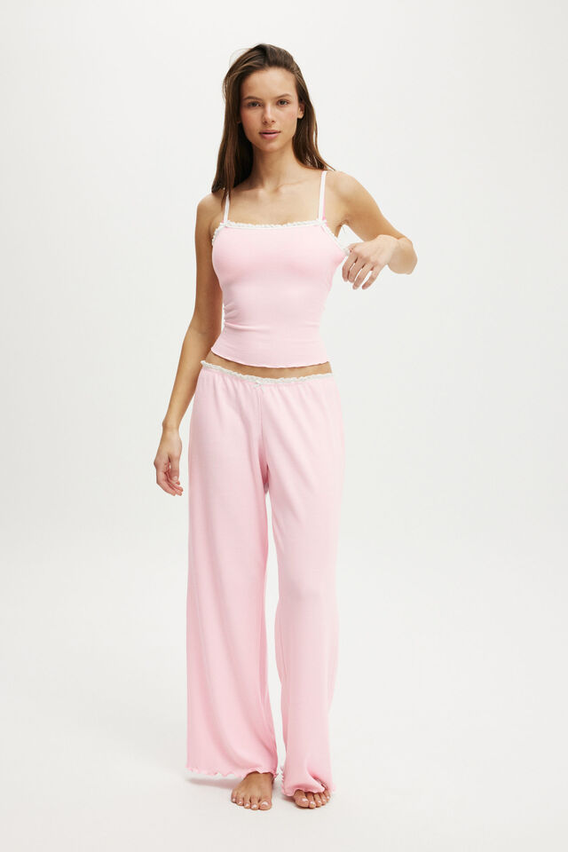 Waffle Baby Lock Square Neck Cami, BLUSHING BRIDE
