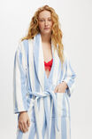 Luxe Terry Robe, BLUE/WHITE CLAUDIA STRIPE - alternate image 4