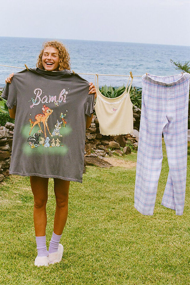Bambi 90S Graphic T-Shirt Nightie, LCN DIS / BAMBI WOODLANDS