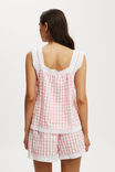 Button Through Tank And Short Set, TULLY CHECK PEACH - alternate image 3