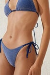Fixed Tie Side Brazilian Bikini Bottom, LAPIS BLUE METALLIC - alternate image 2