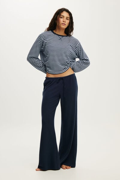 Super Soft Waffle Wide Leg Pant, MOON TIDE