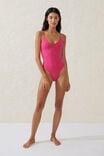 Smoothing Thin Strap Cheeky One Piece, FLAMINGO PINK - alternate image 4
