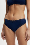 Organic Cotton Lace Cheeky Brief, VOYAGE BLUE POINTELLE - alternate image 2