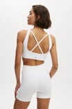 Seamless Plunge Strappy Back Crop, WHITE - alternate image 3