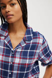 Flannel Short Sleeve Shirt And Short Personalised, TONI CHECK/NAVY/WHITE AND RED - alternate image 2