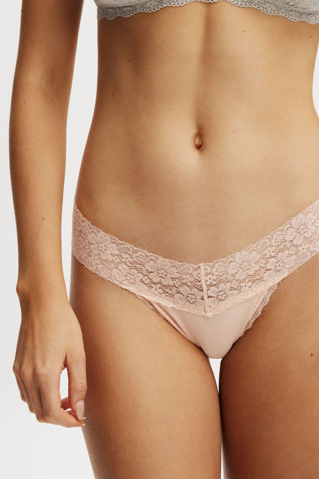 Everyday Lace Comfy G String, PEONY PEACH