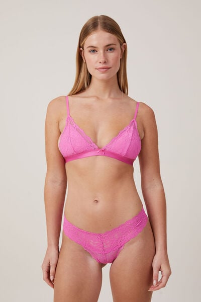 Cotton:On seamless triangle 2 multi pack bralette in blush and