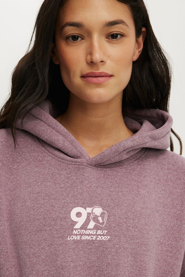 Plush Premium Graphic Hoodie, PICKLED BEET MARLE/WITH LOVE