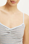 Dreamy Soft Longline Cami, EMMA STRIPE LT GREY MARLE/VIOLET BLUE RUCHED - example image 2