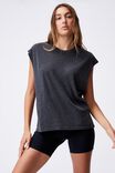 Lifestyle Slouchy Muscle Tank, BLACK WASH